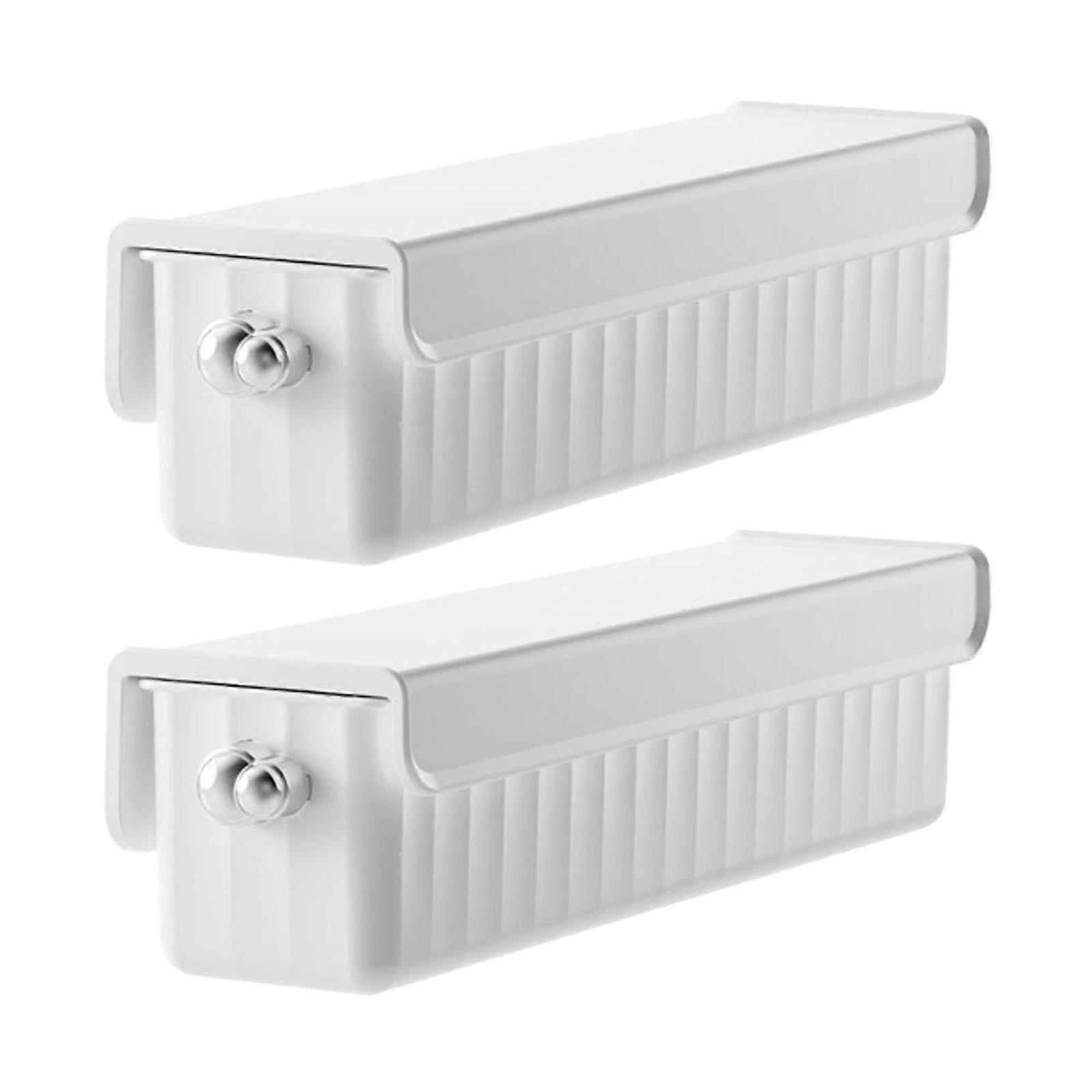 Wall Mounted Sock and Underwear Storage Drawer with Lid, Space Saving Wardrobe Organizer, 2 Pack White