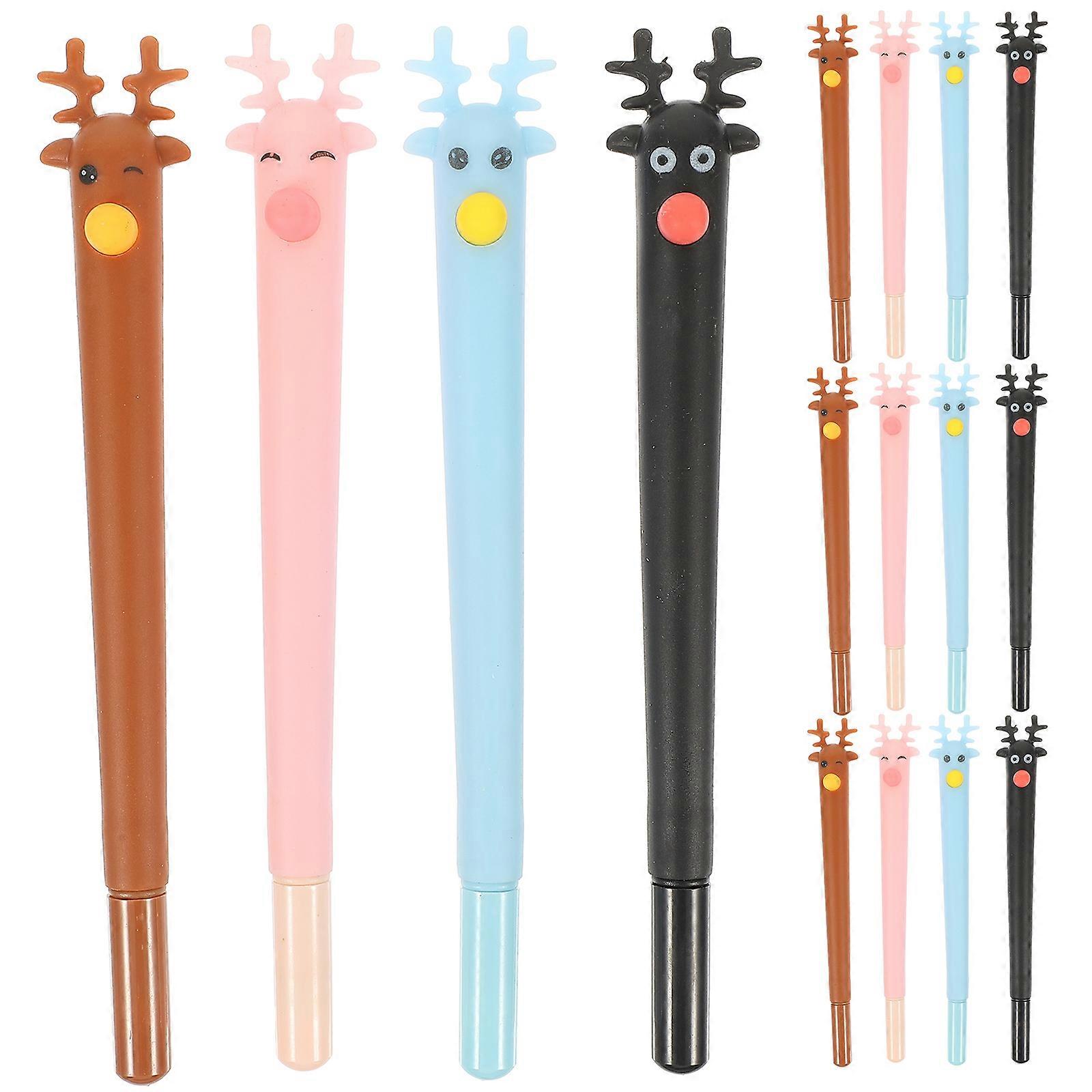 Deer Shaped Ballpoint Pen Set for Writing Use 16Pcs with Assorted Colors
