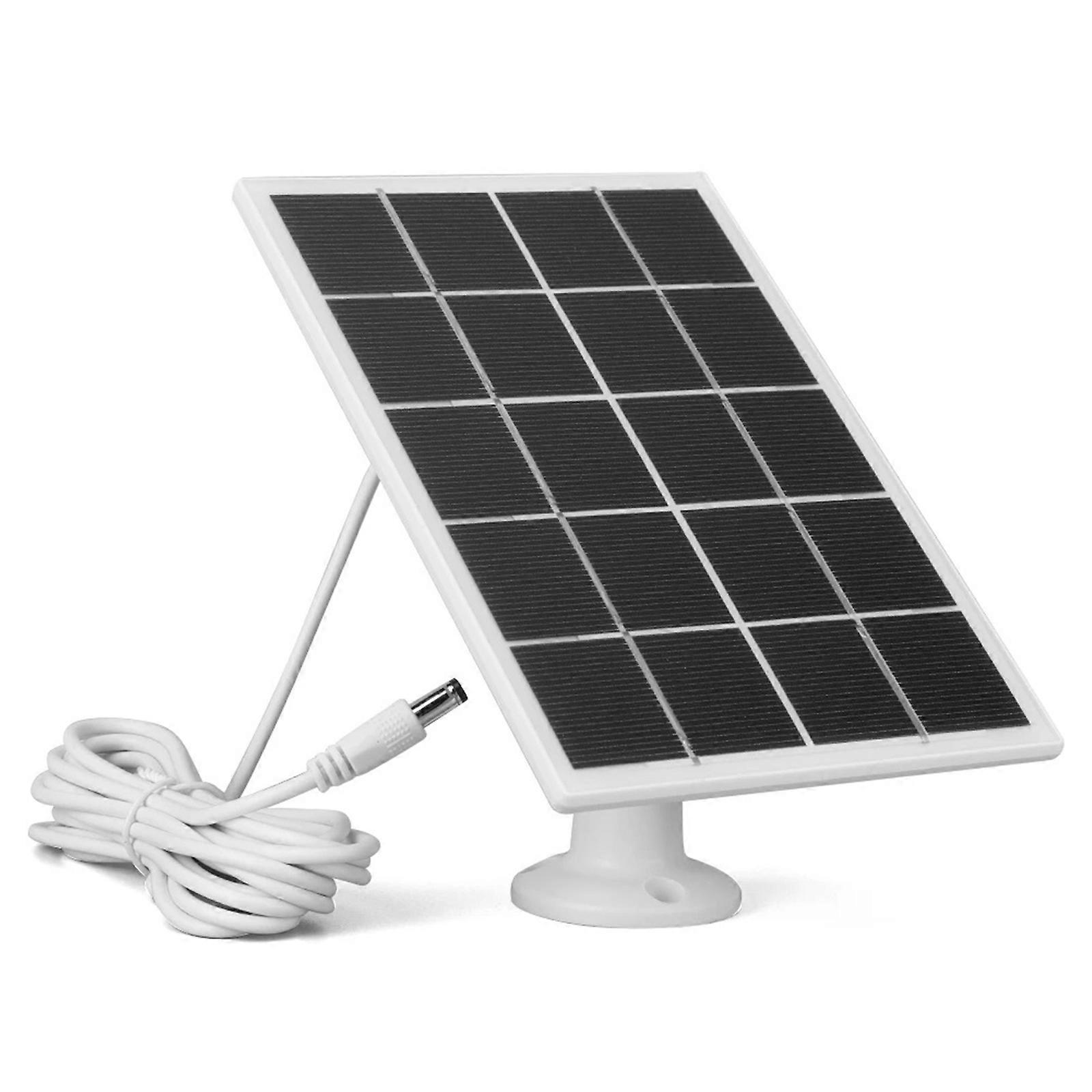 Solar Panel for Security Camera 5.5mm 3.5mm Solar Panel Battery Camera Camera Solar Panel Weatherproof Electronic Supply  White