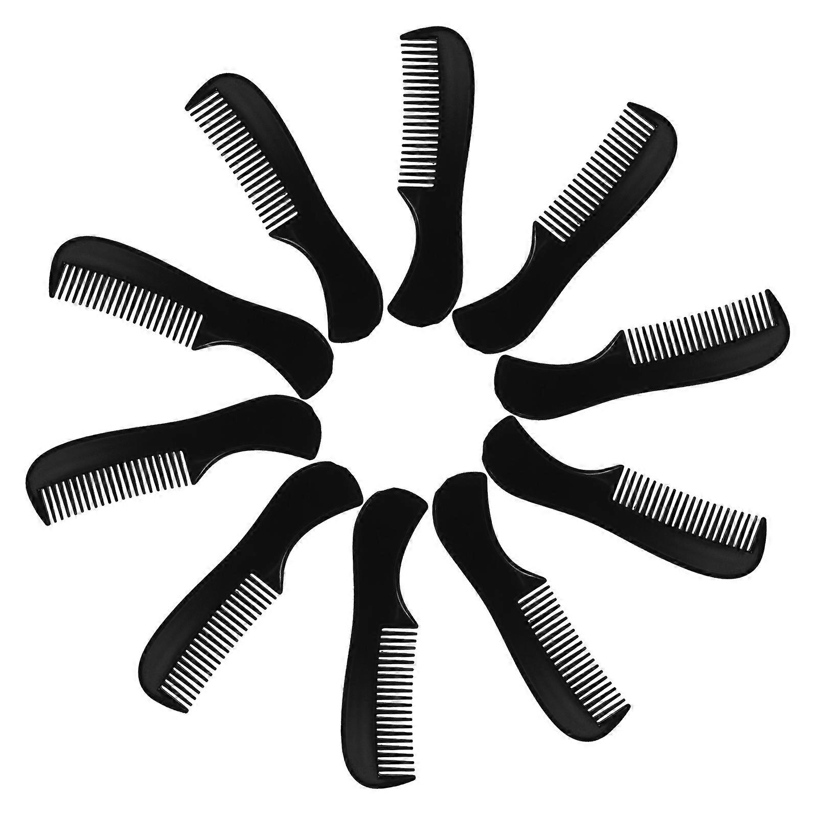 Black Mustache Comb Plastic Beard Comb for Pet Use 10Pcs Grooming Tools
