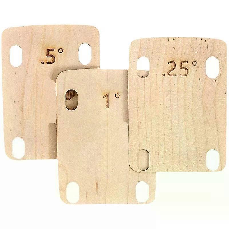 3 st halsdistanser för gitarr, trähalsdistanser för gitarr, skyddande distanser för botten, 0,25, 0,5 och 1 grad, för reparation av basgitarrer