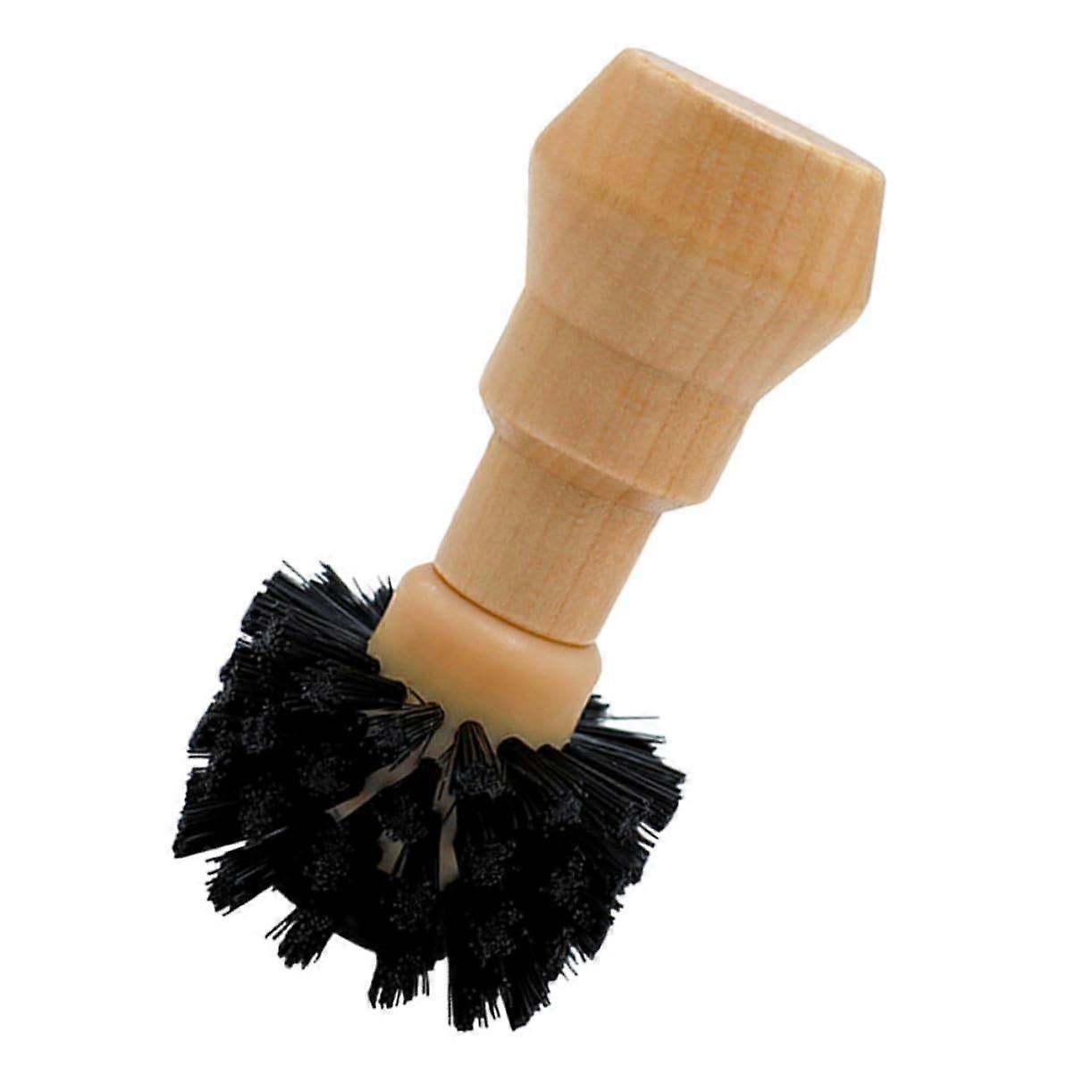Espresso Machine Cleaning Brush with Ergonomic Wooden Handle for Portafilters and Coffee Makers
