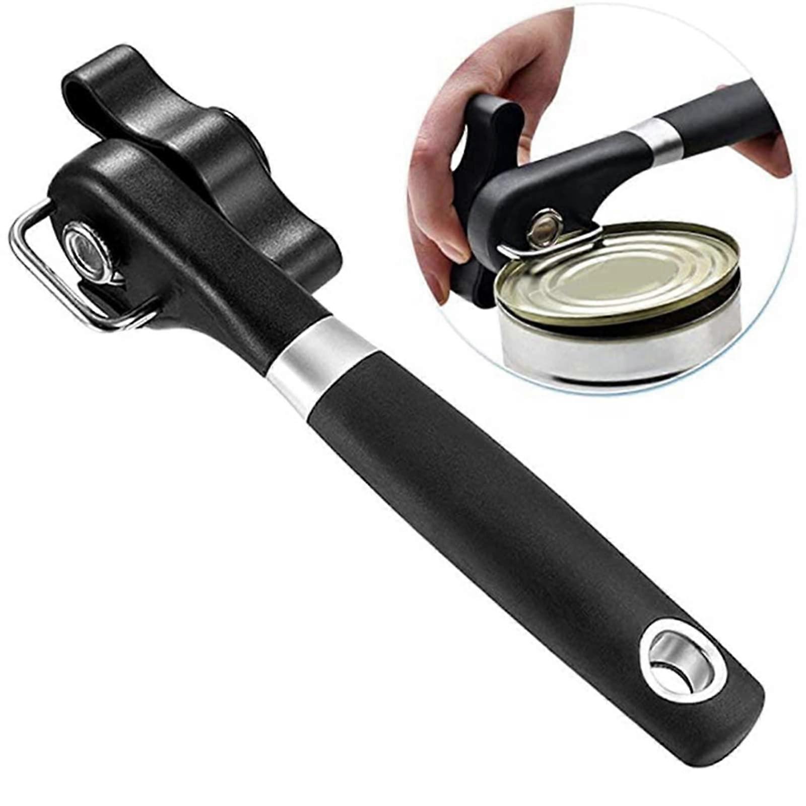 Manual Can Opener for Seniors with Smooth Edge Cutting, Stainless Steel Ergonomic Handheld Design