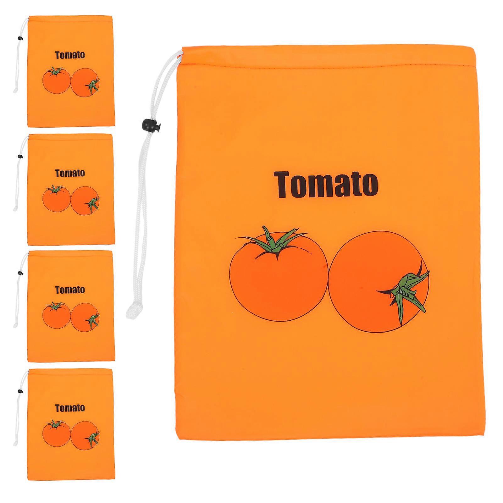 Orange Fruit Fresh-Keeping Insulated Bag with Drawstring for Storage 5Pcs