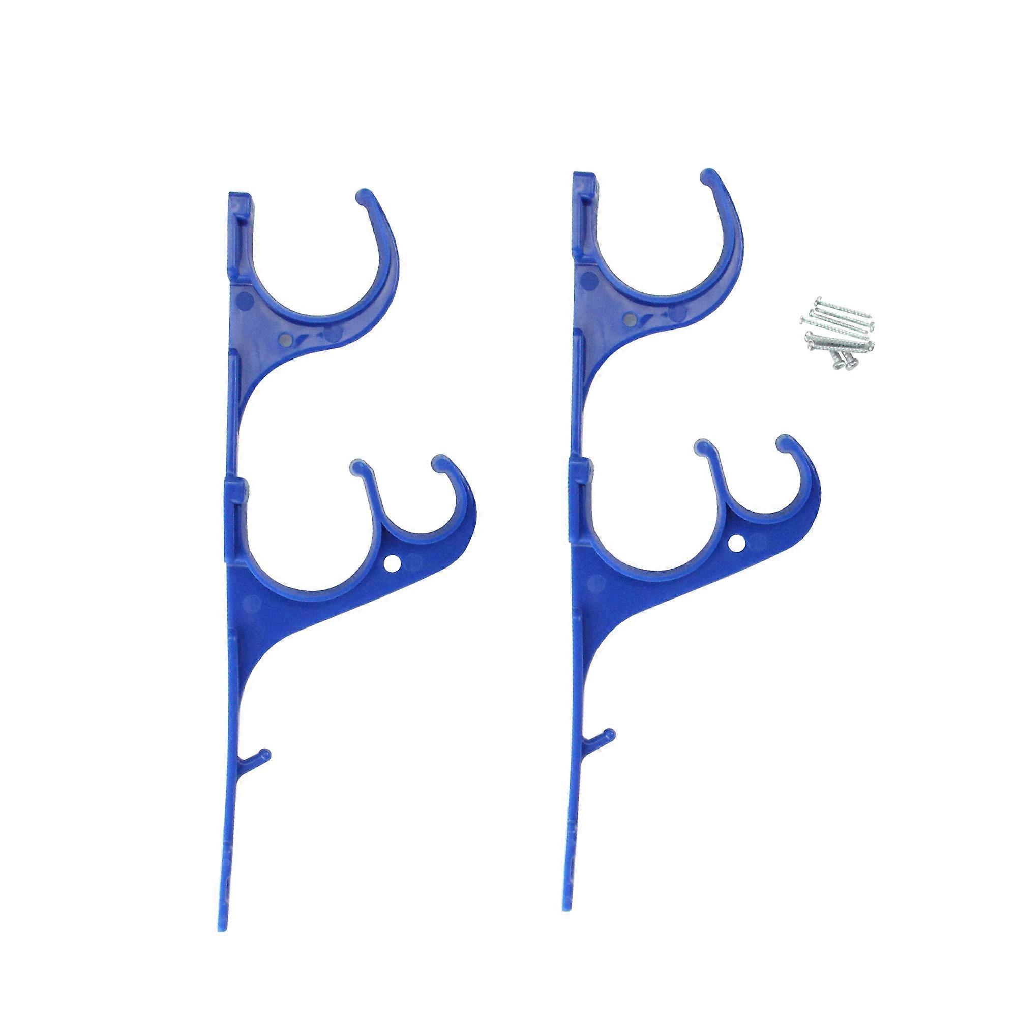 Swimming Pool Storage Hooks Triple Tool Rack Wall Mounted Organizer for Skimmer and Hoses 12'