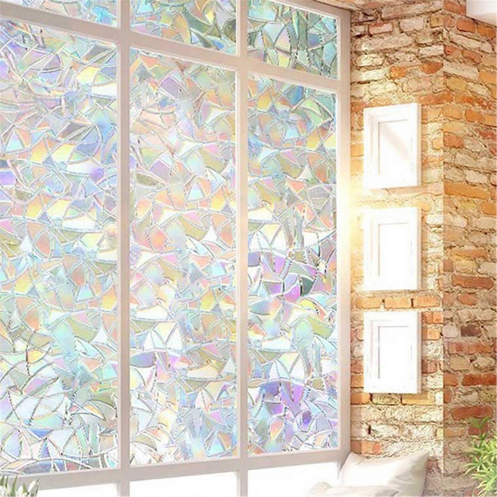 Winysin3D No Glue Static Decorative Privacy Window Rainbow Films Prevent UV