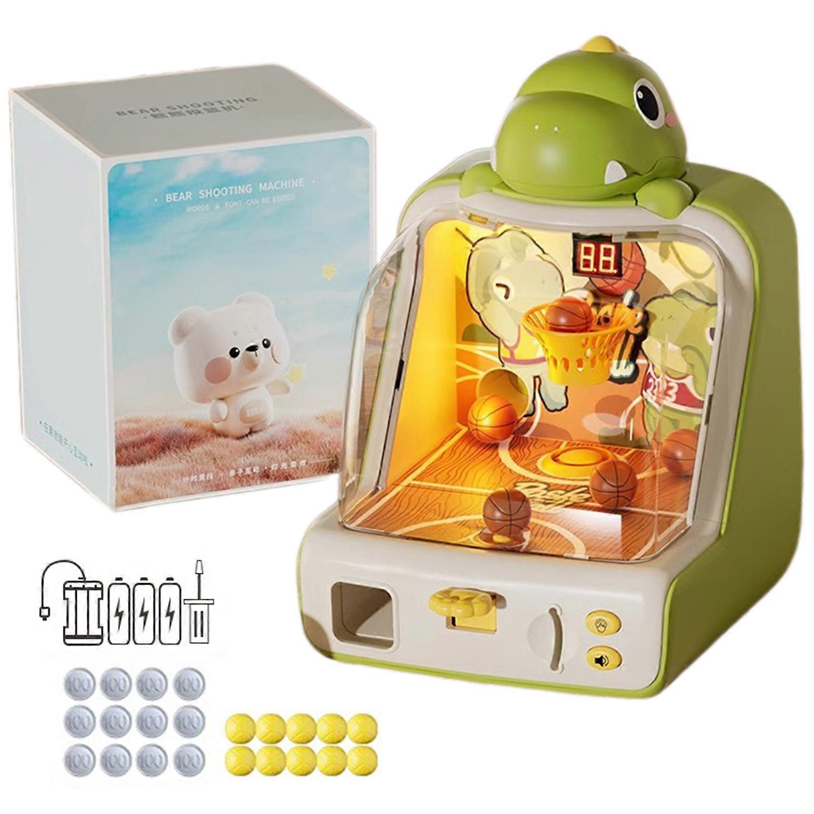 Dinosaur Tabletop Basketball Shooting Game Toy,Tabletop Mini Basketball Hoop Games,Electronic Arcade Shooting Machine with Score Display