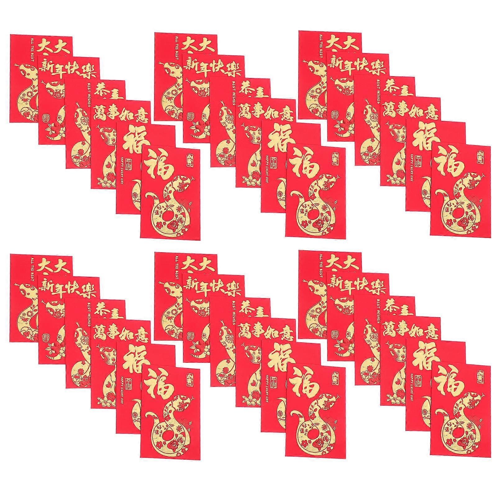 Decorative Red Packets Paper Chinese New Year for Storage 36Pcs