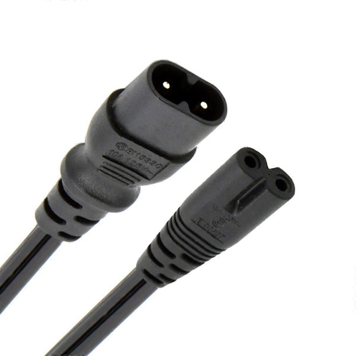 Power Extension Cable 30cm IEC C7 Male to C8 Female Adapter Cord SPT2 18AWG Secure Connection
