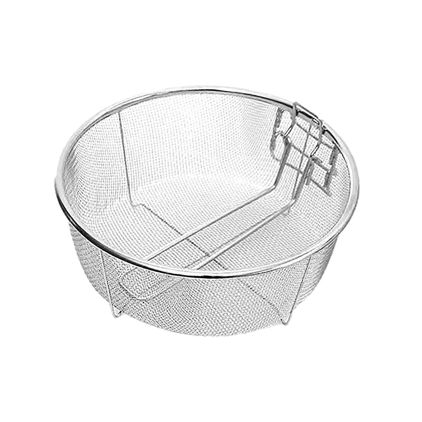 Stainless Steel Fry Basket with Detachable Handle, Square Deep Frying Basket for Fries and Chicken 20x20cm