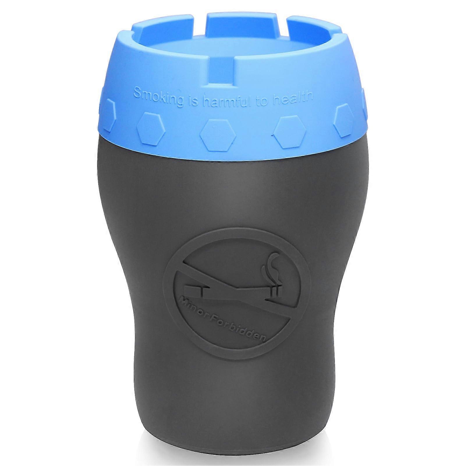 Smokeless Silicone Car Ashtray Odor Resistant DropProof Easy Clean Compact Design Blue