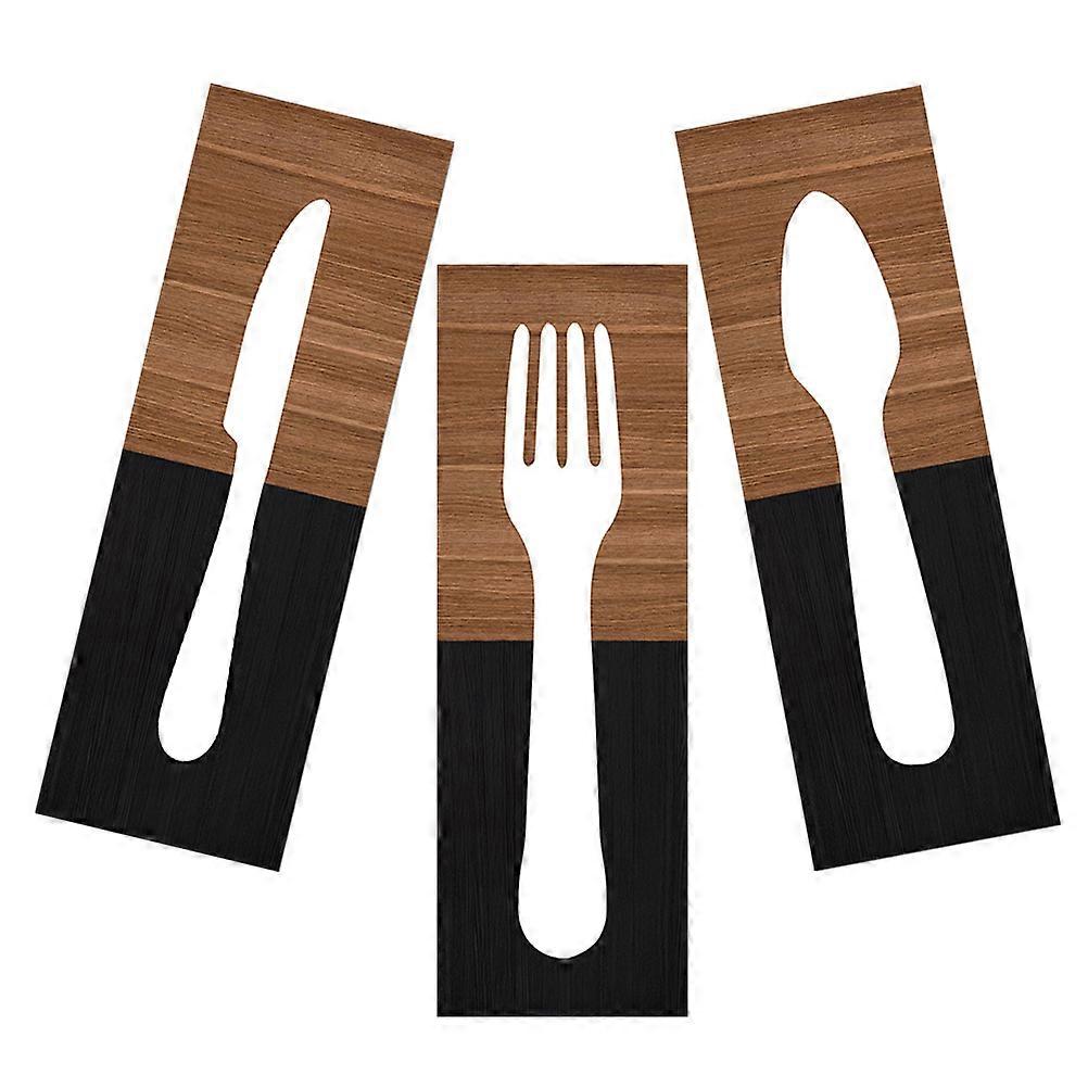 Cutter Fork Spoon Plaque Wooden Wall Decor for 15Pcs Set