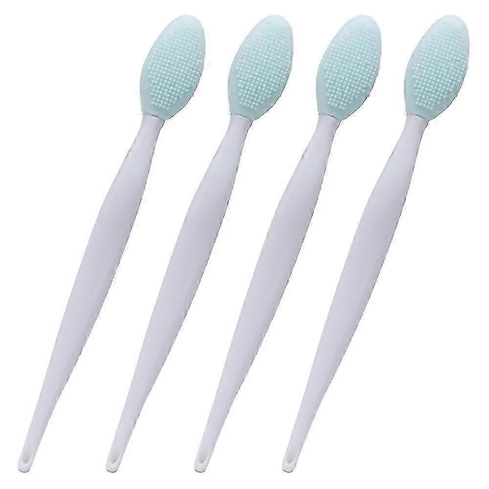 Silicone Exfoliating Lip Brush Tool, 4pcs, Green-JJ