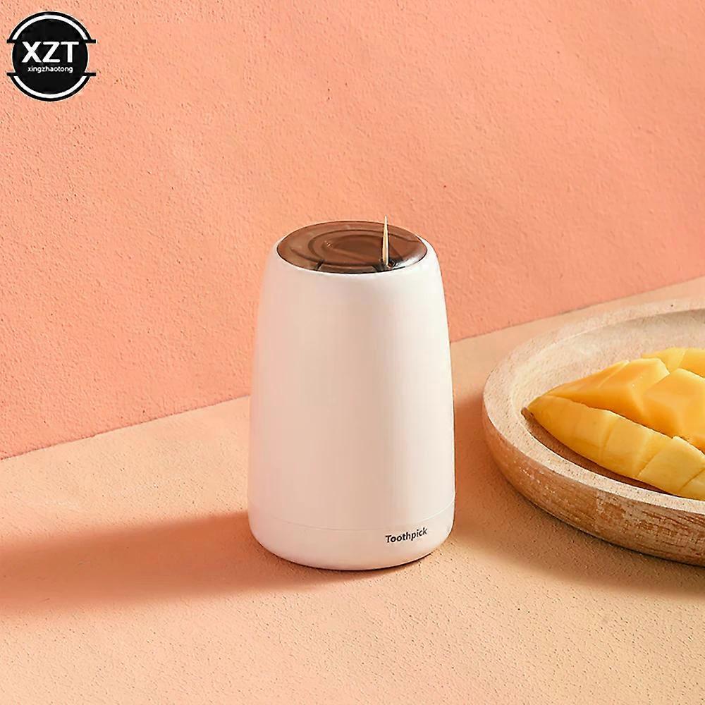 Creative Automatic Toothpick Holder Container Household Table Toothpick Box Plastic Push-Type Round Storage Toothpick Dispenser