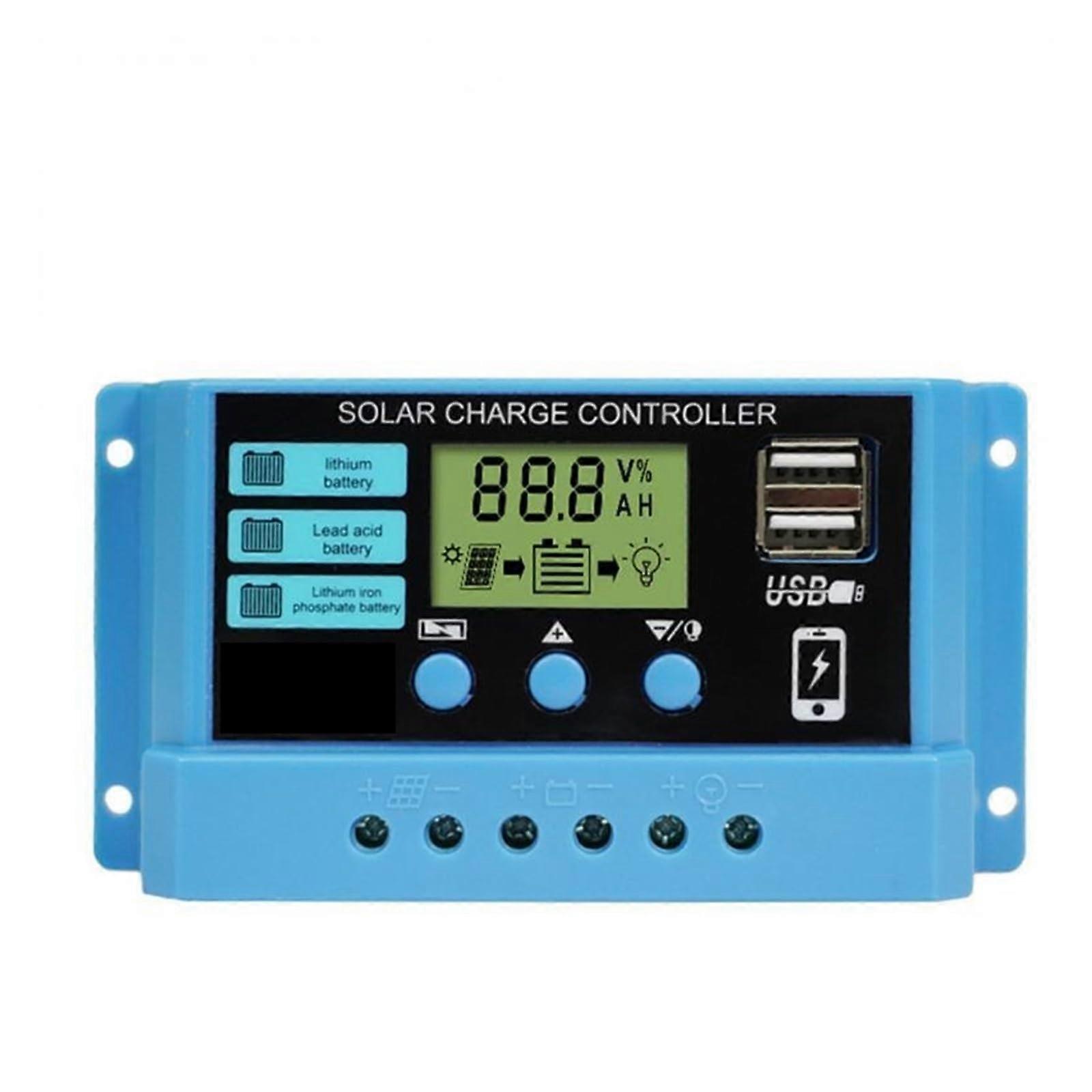 Solar Charge Controller PWM 10A 20A 30A Auto 12V/24V LCD PV Regulator For 100W300W Solar Panels