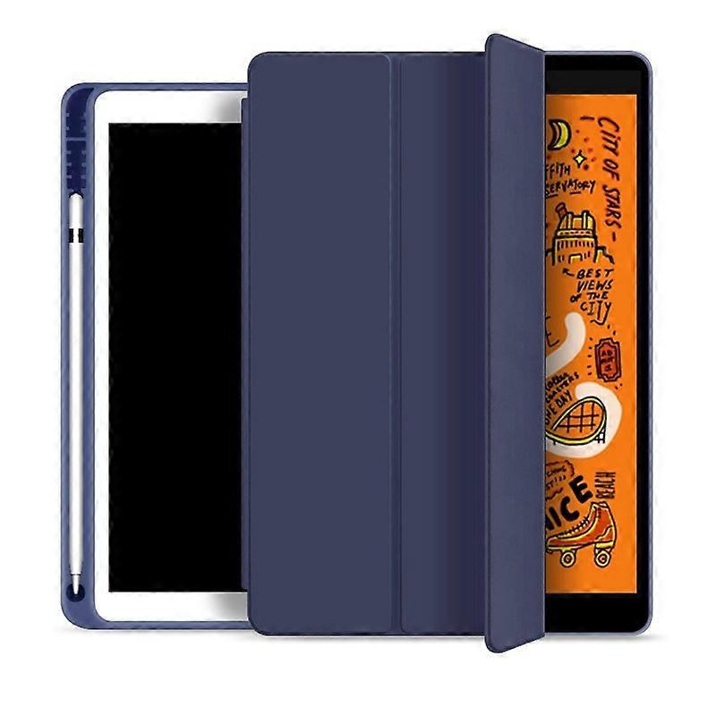 Stylish Case For Ipad Mini5 Navy Blue Fine Grain Back