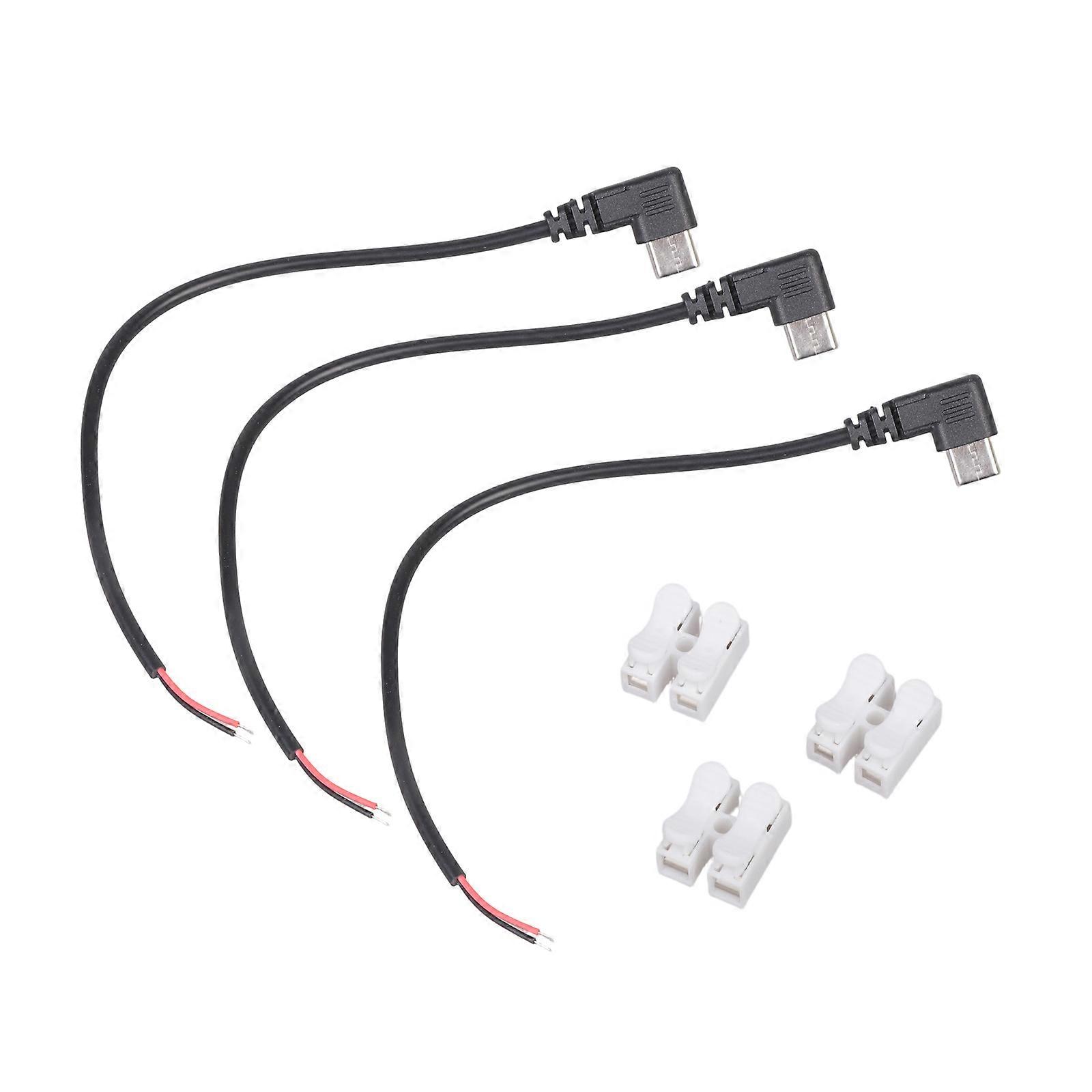 USB C to 2 Pin Bare Wire 5V USB Type C Male Plug 2 Pin Pigtail Cable Open End Power Cable for USB Type C Equipment Multicolor