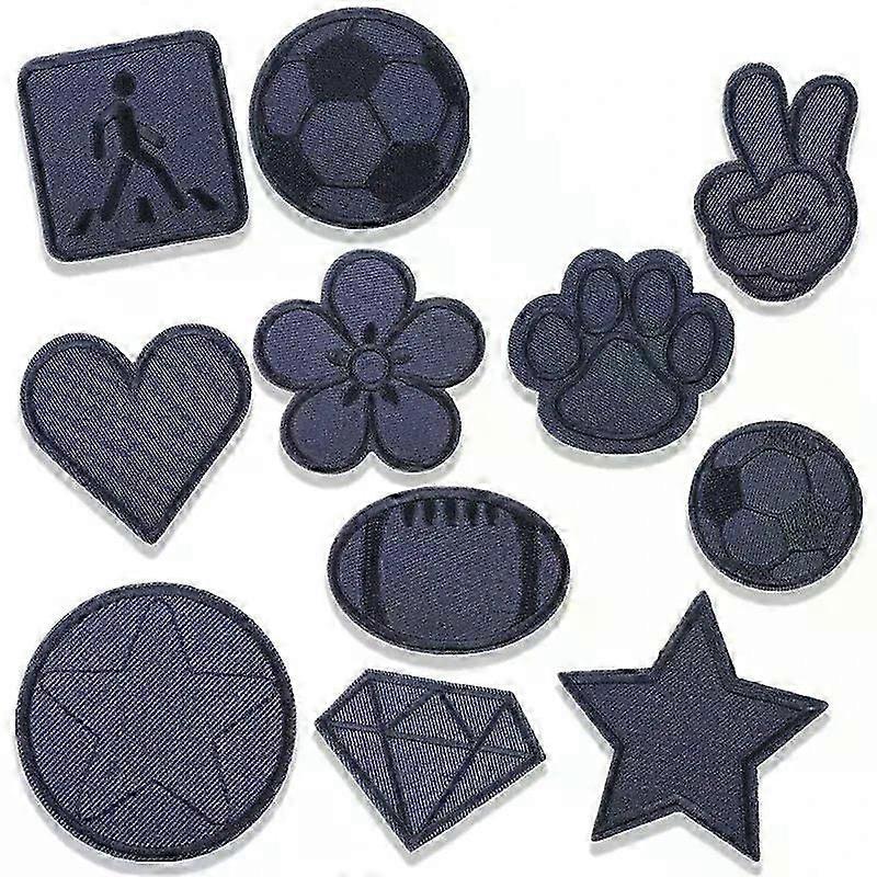Navy Blue Twill Patch Sticker Computer Embroidery Chapter Boy Love Ironing Pentagram