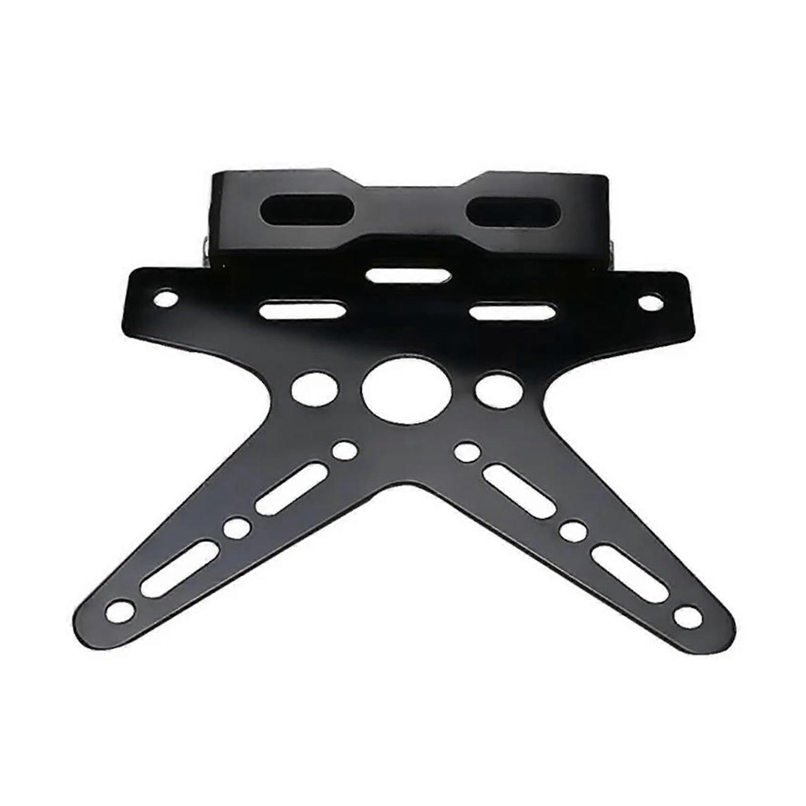 Motorcycle License Plate Holder Adjustable Angle Black Rear Bracket Durable Metal Mount
