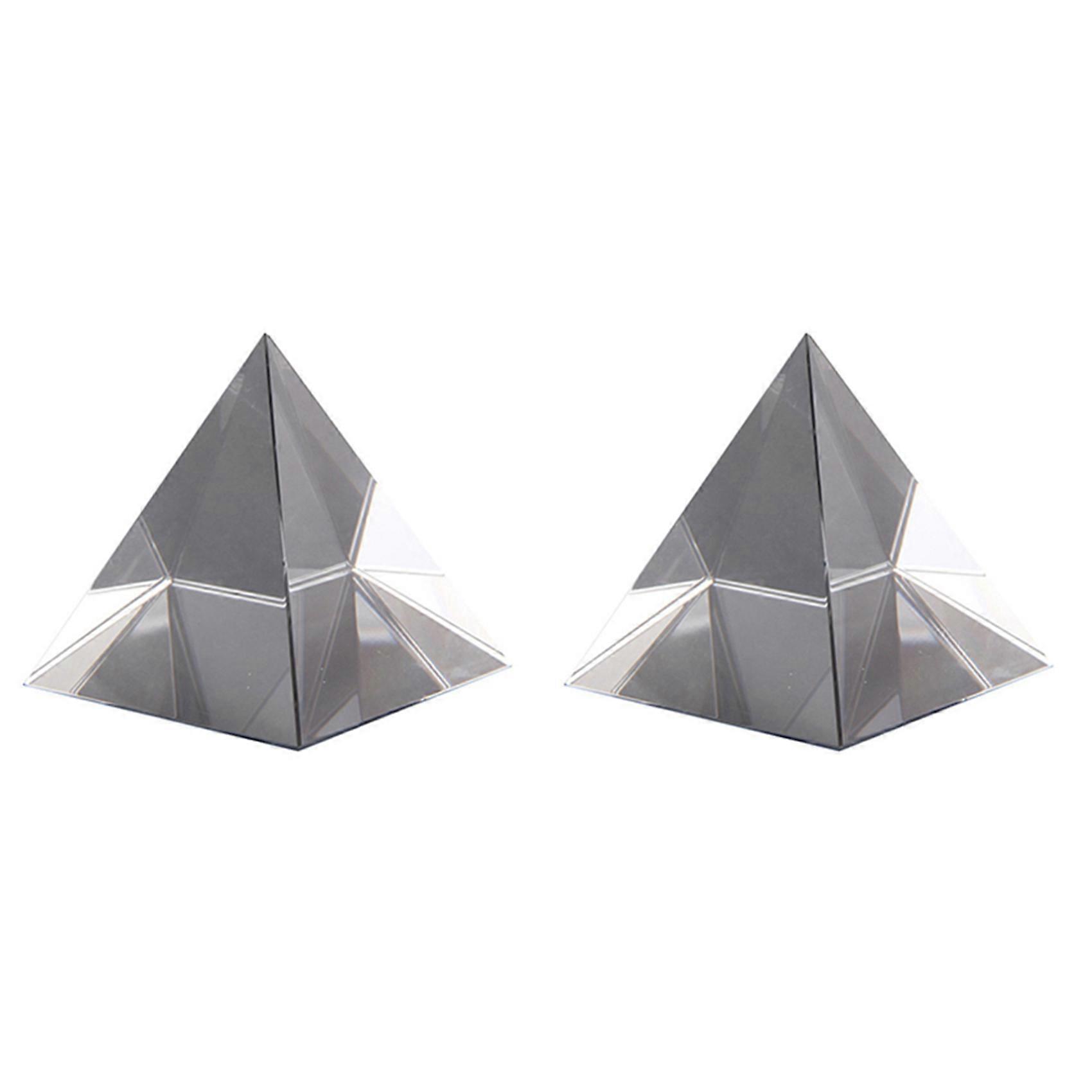 2X Prism Optical Glass Pyramid 40mm High Rectangular Polyhedron Suitable for Teaching Experiments