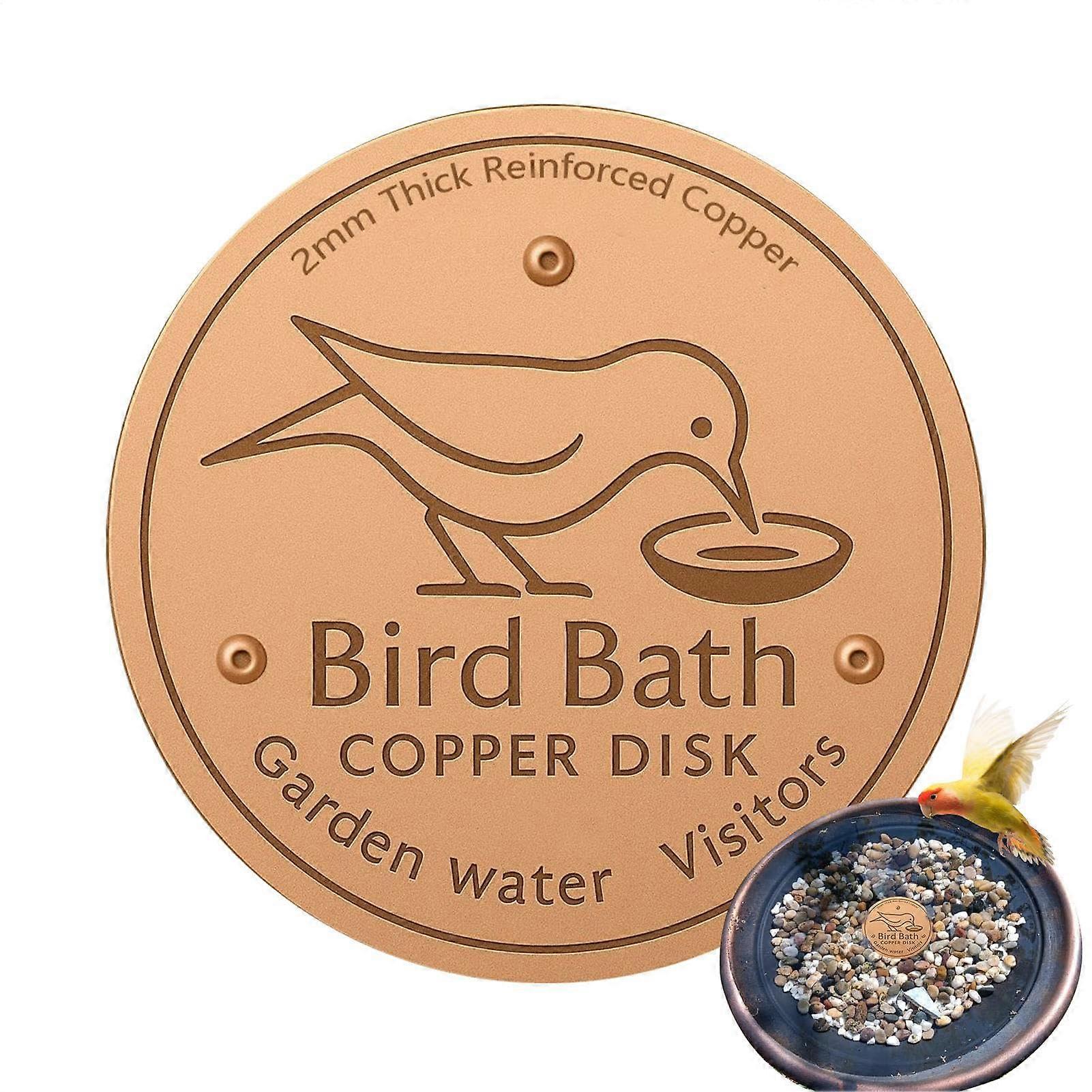 4 Inch Copper Bird Bath Disk with WindResistant Stability, Durable Rustic Garden Accent Plate