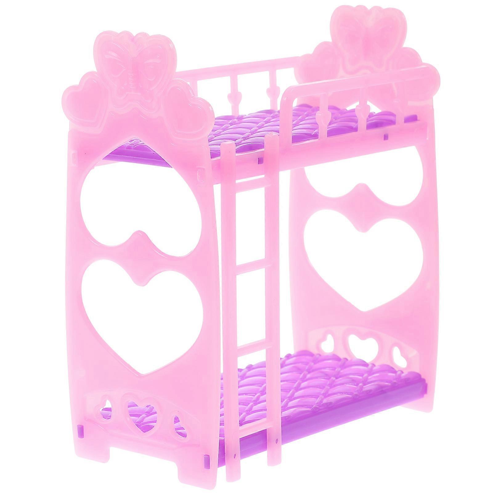 Doll Bunk Bed Miniature Furniture for Decor Plastic Model