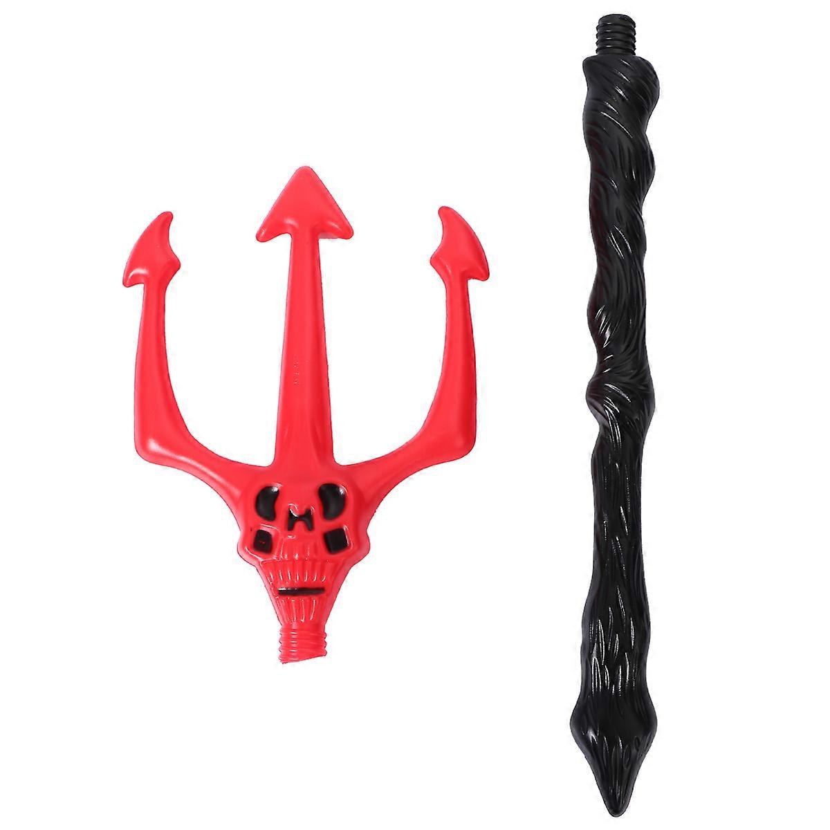 Simulation Trident Props for Halloween 1Pcs Red Plastic Costume Accessory