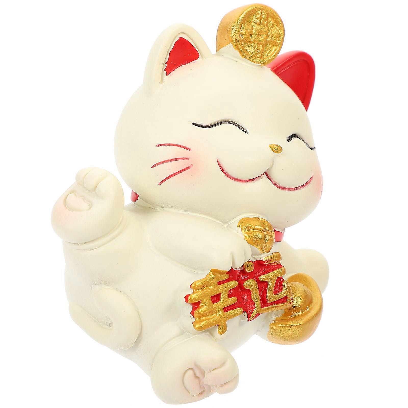 Cat Figurine Resin Cat Statue for Decoration Multicolor