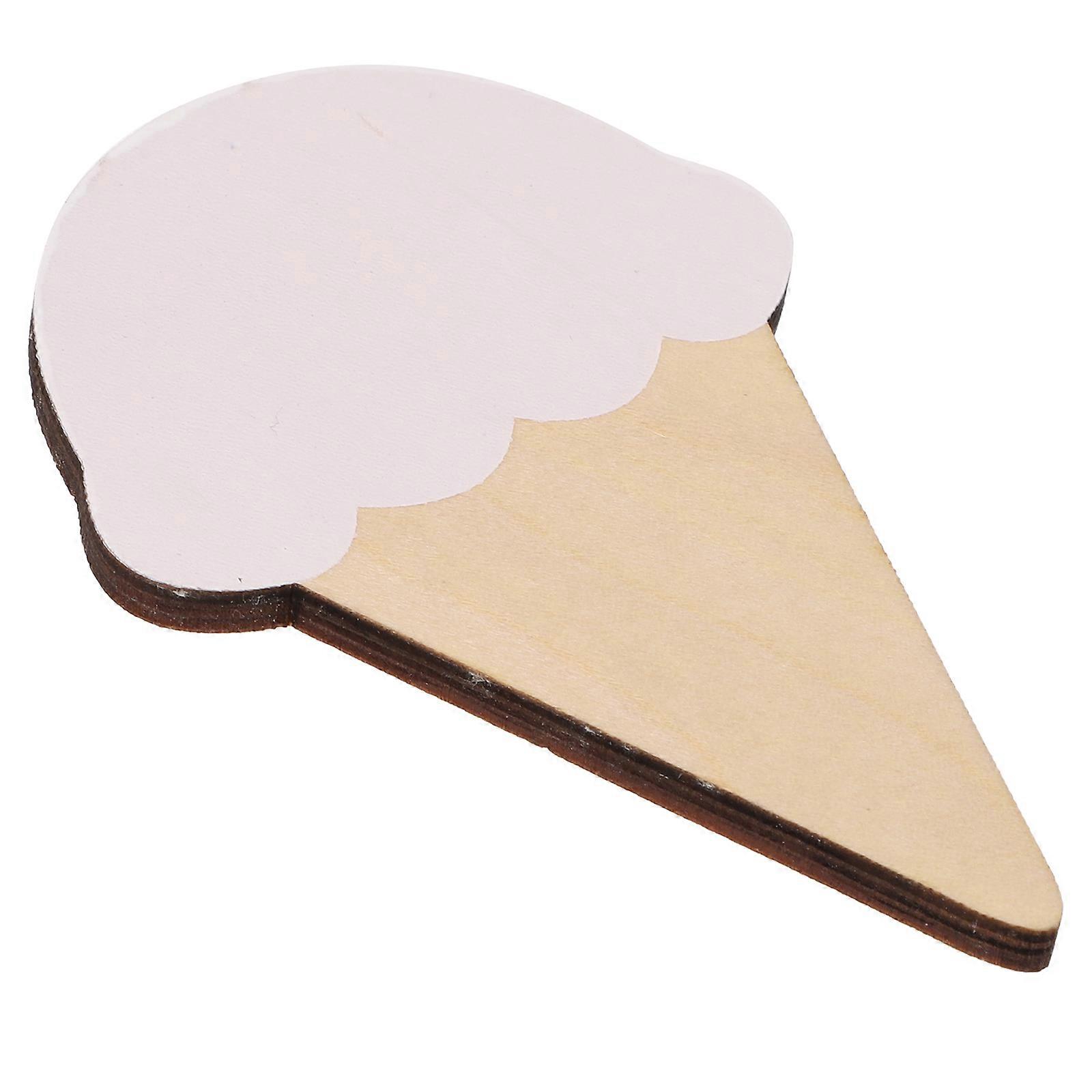 Ice Cream Hook Cartoon Pattern Wall Hook for Hanging 1Set White Wood