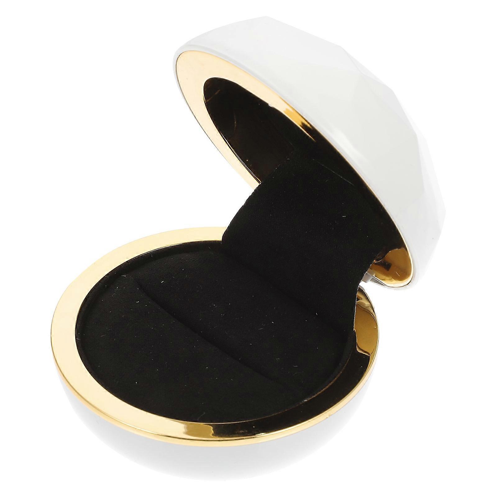 Luxurious Design Led Lighting Ring Box For Proposal Engagement Elegant White Plastic 1Set