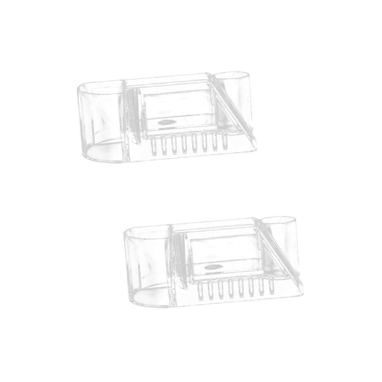 2pcs Nail Drill Bits Holder with Clear Visibility Design, Compact Storage Box and Display Stand