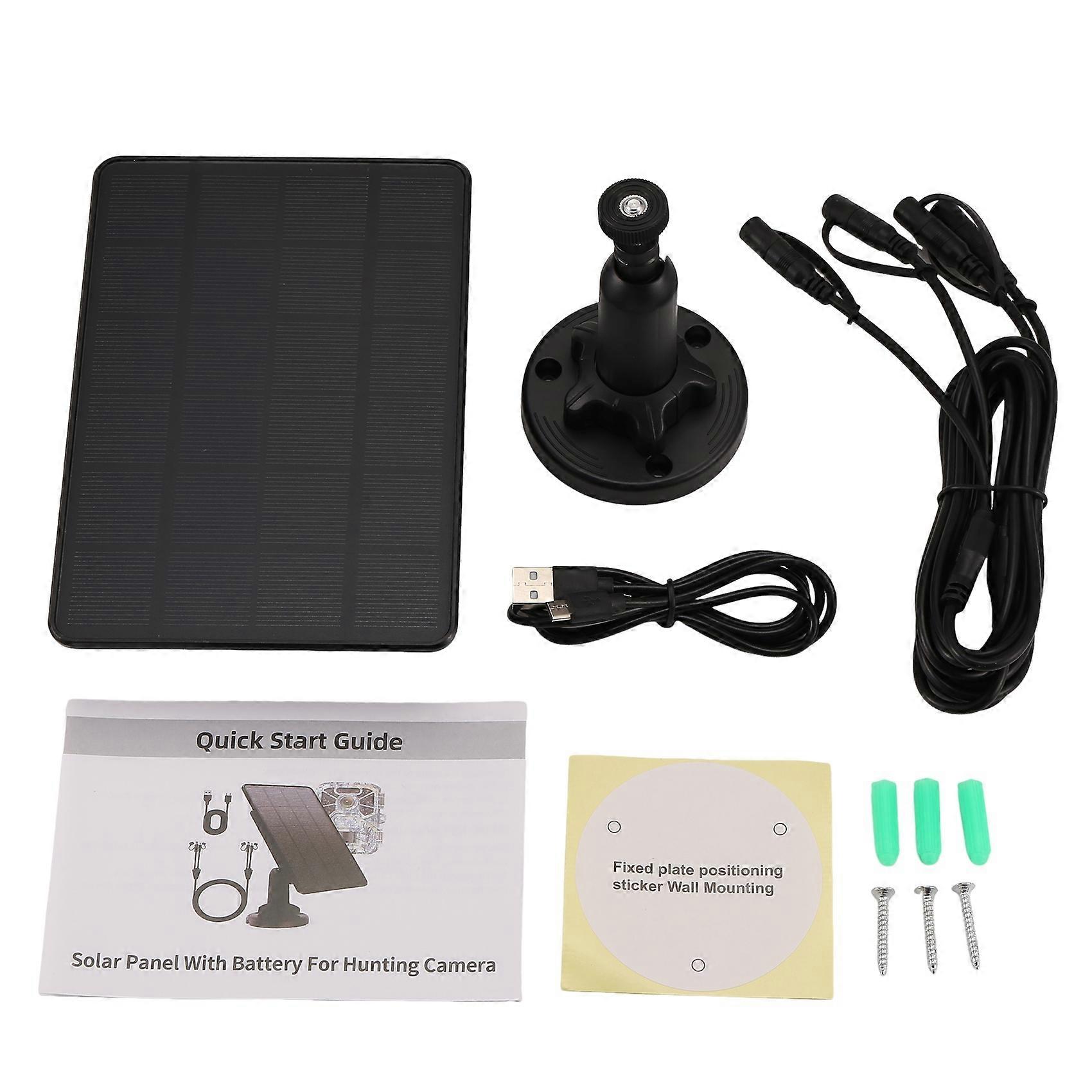 Trail Camera Solar Panel Camera Solar Panel Built-in 5000mAh for Hunting Camera/Deer Feeder
