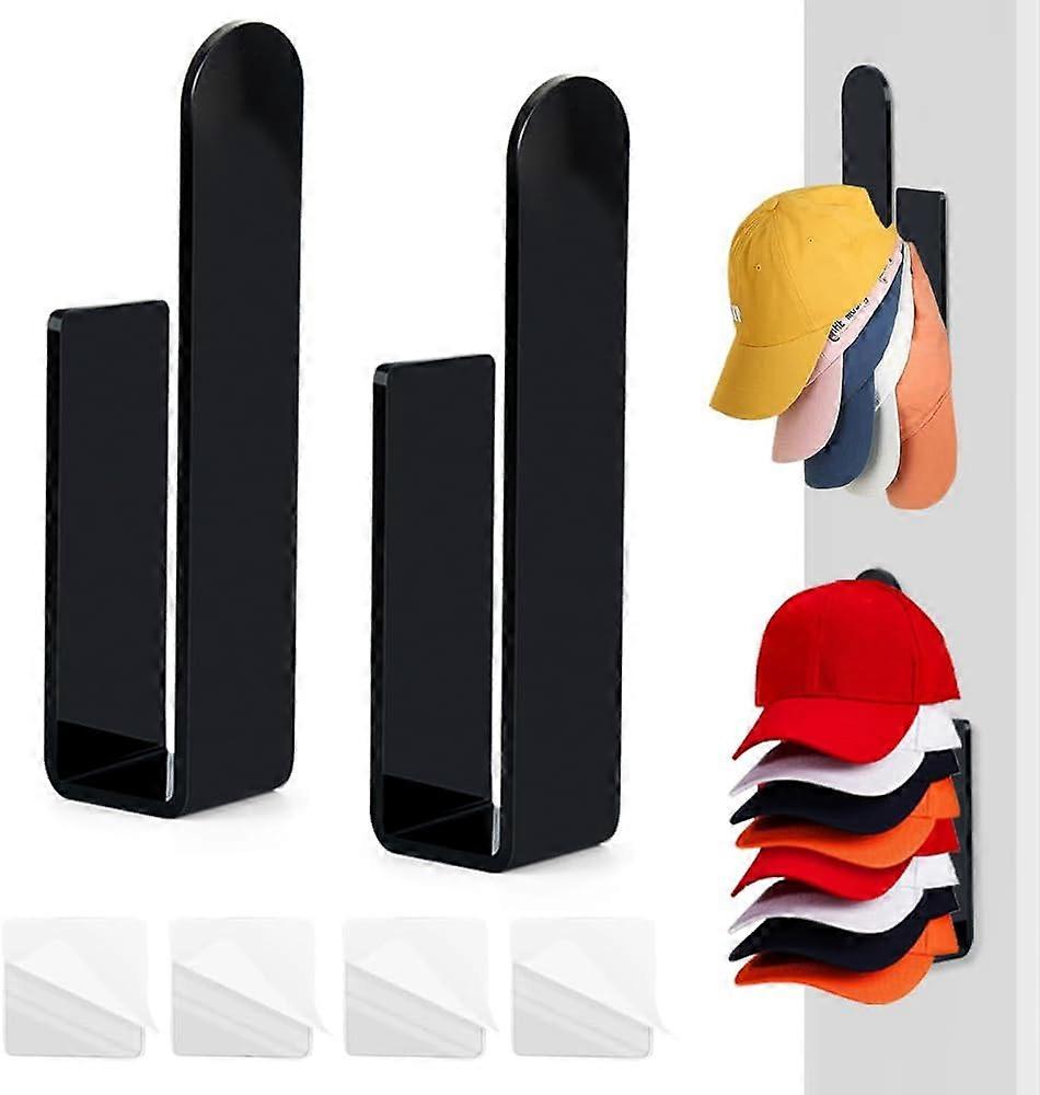 2-Pack Wall-Mounted Hat Rack, Multi-Functional Hat Rack