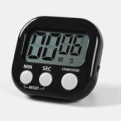 Magnetic Digital Kitchen Timer, Stopwatch with Clock, Timer for Baking, Cooking, Study, Workout, Countdown Clock (Black and White)