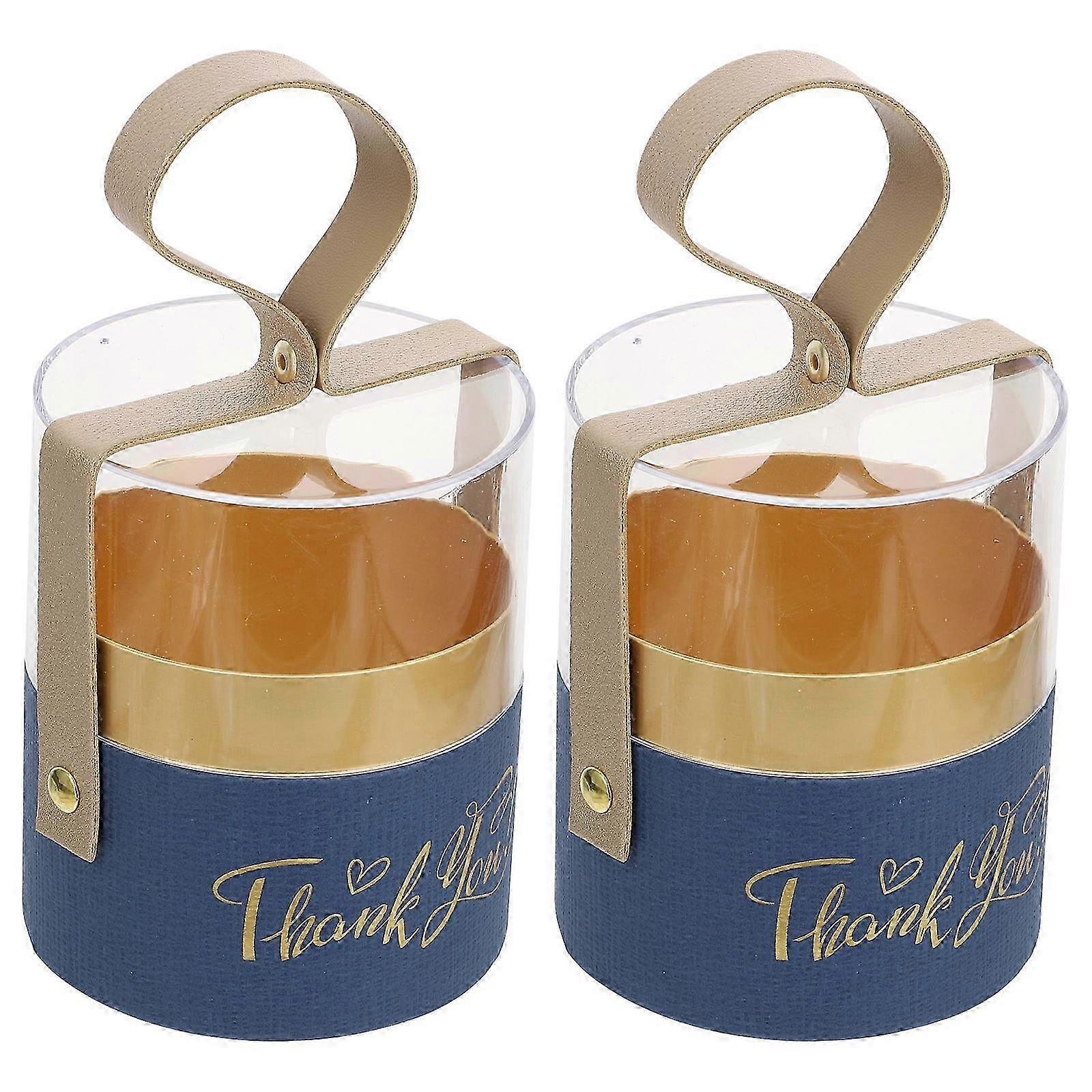 Cylinder Candy Box Acrylic for Gift Packaging 4Pcs Set