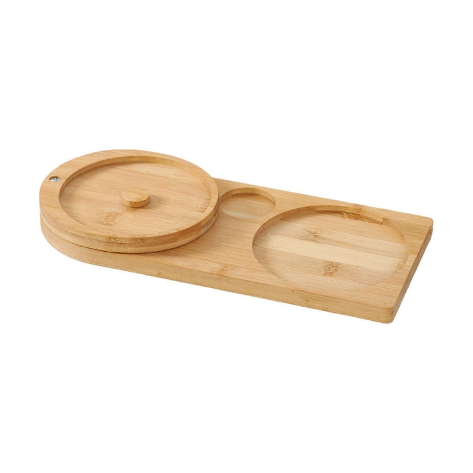 Elegant Wooden Sugar Serving Tray with DoubleLayer Design for Tabletop and Party Use