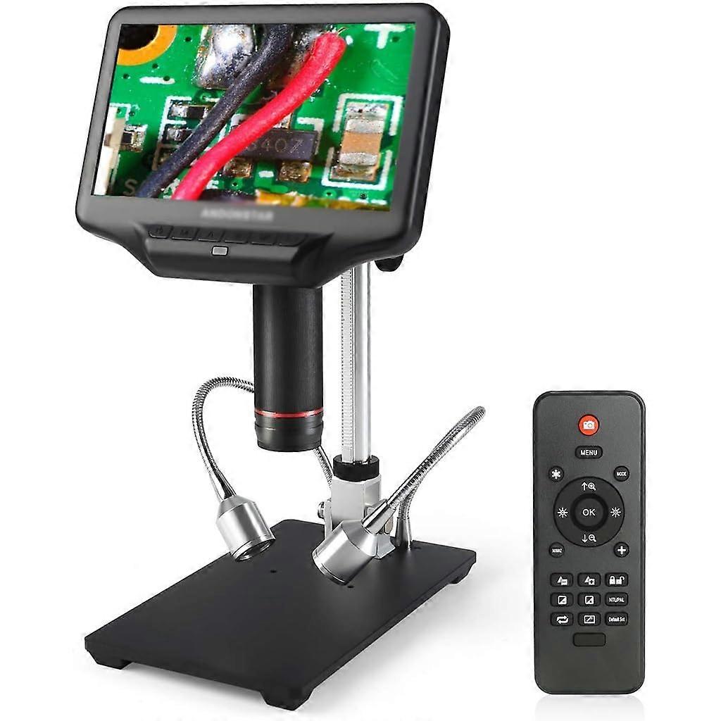 Digital Microscope with 7 Inch LCD Display, HD Lens, Adjustable LED, USB and Memory Card Storage