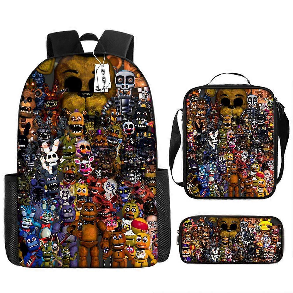 Five Nights Backpack, School Bag, Children's School Bag, Backpack, Men's Backpack, Laptop Backpack, Three-piece Backpack