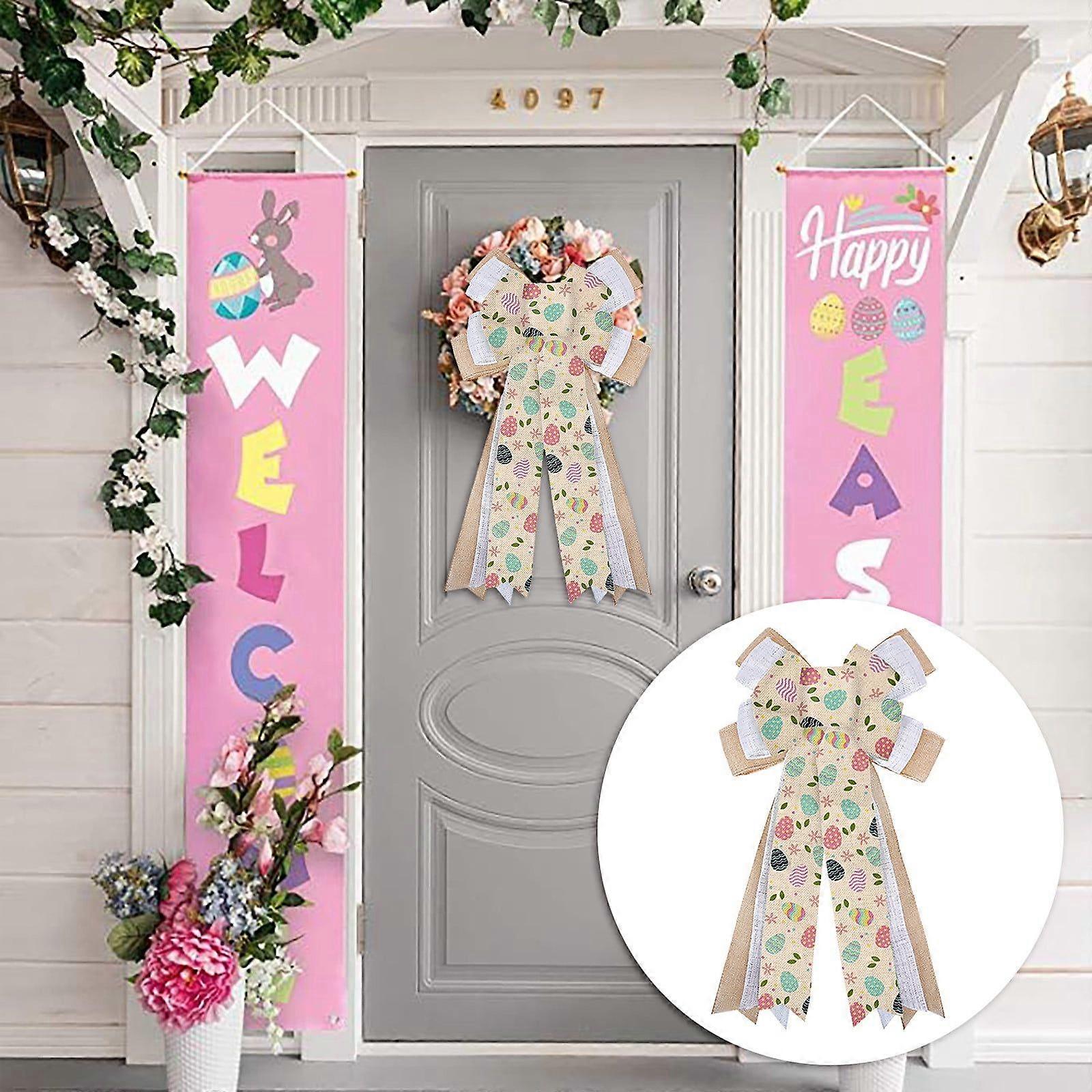 Room Decor  Flowers Easter Bow Wreath Easter Bunny Wreath Bow Easter Decoration