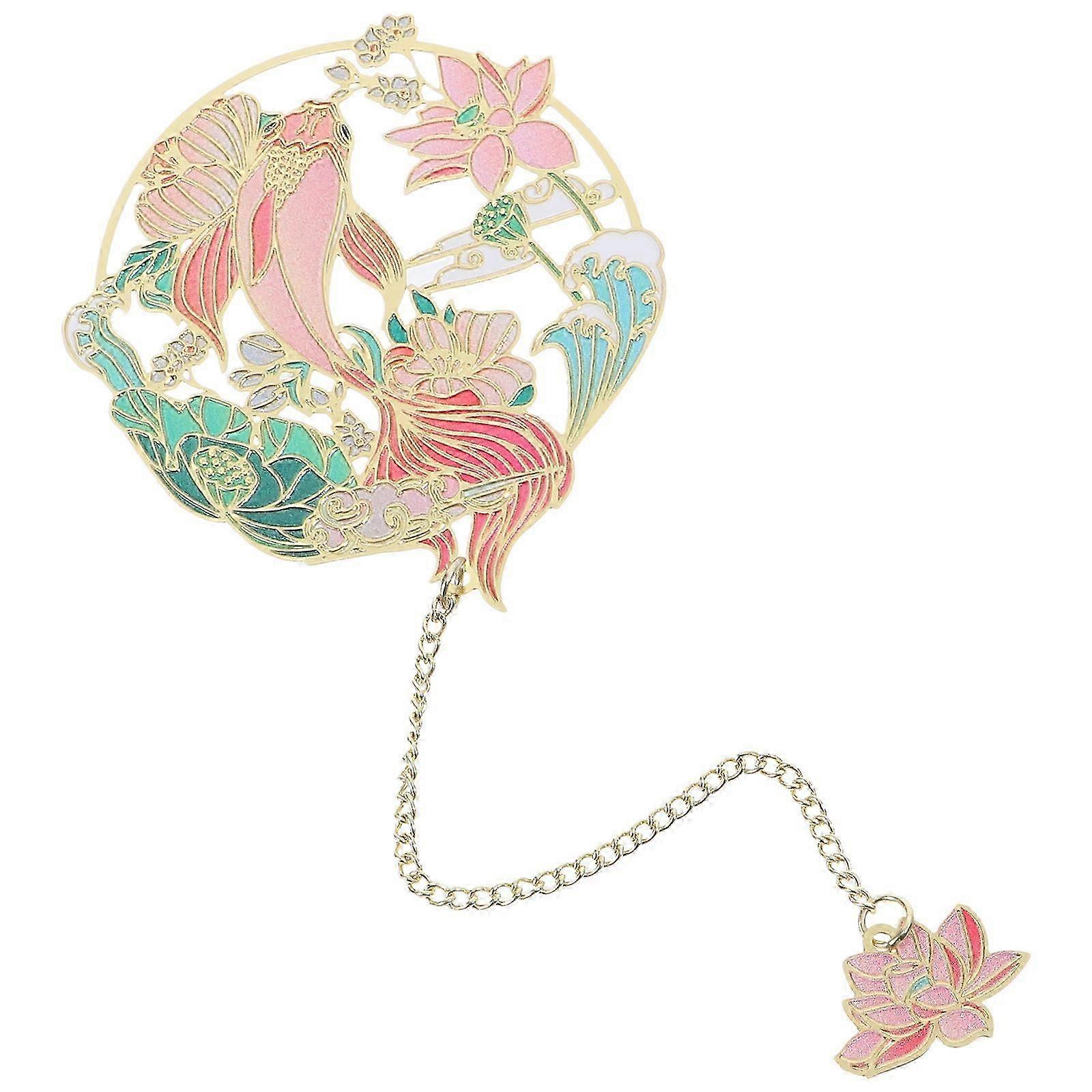 Yellow Brass Bookmark with Pendant for Reading Use Page Marker