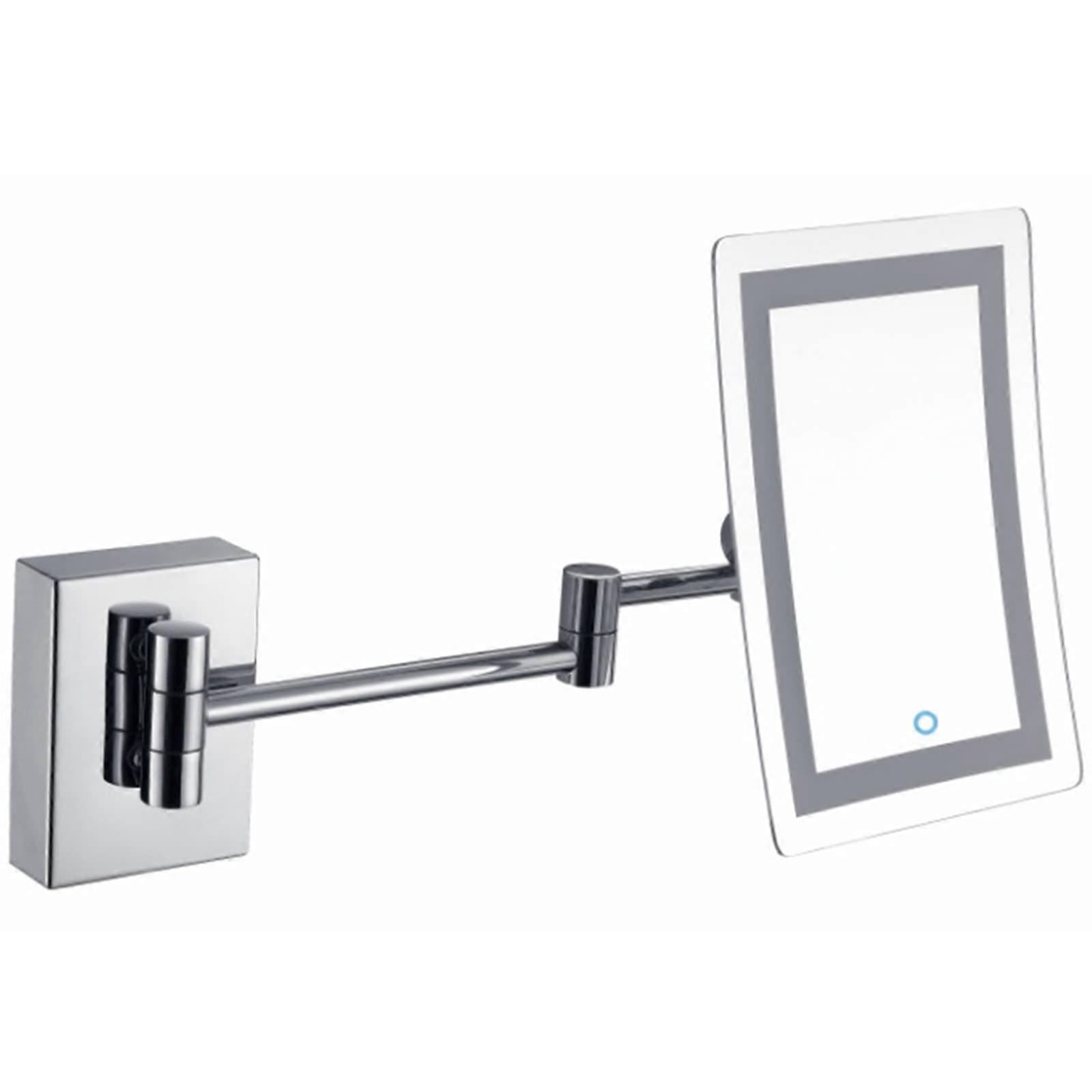 LED Lighted Makeup Mirror with Touch Dimming, 3X Magnification, Wall Mounted Chrome Vanity