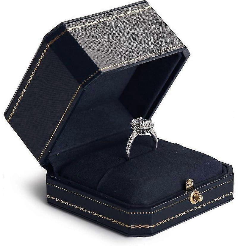 1 pcs   Noble Engagement Ring Box Octagonal Ring Boxfor Wedding Ceremony