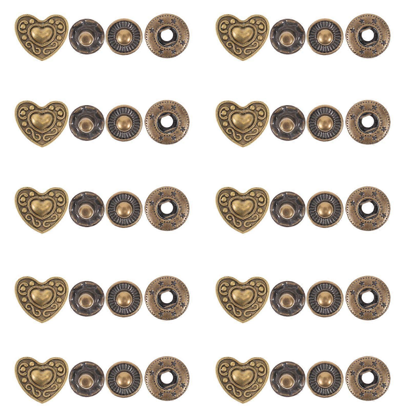 10 Sets Multi-function Metal Snaps Household Snap Buttons Convenient Snap Fasteners