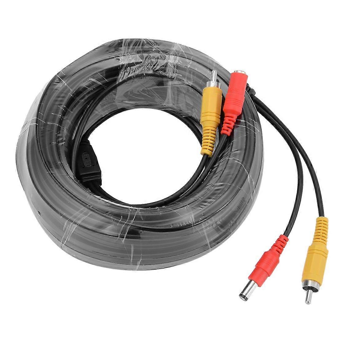 20m 66ft CCTV Camera Extension Cable Ethernet LAN RCA DC Power AllinOne for IP Security