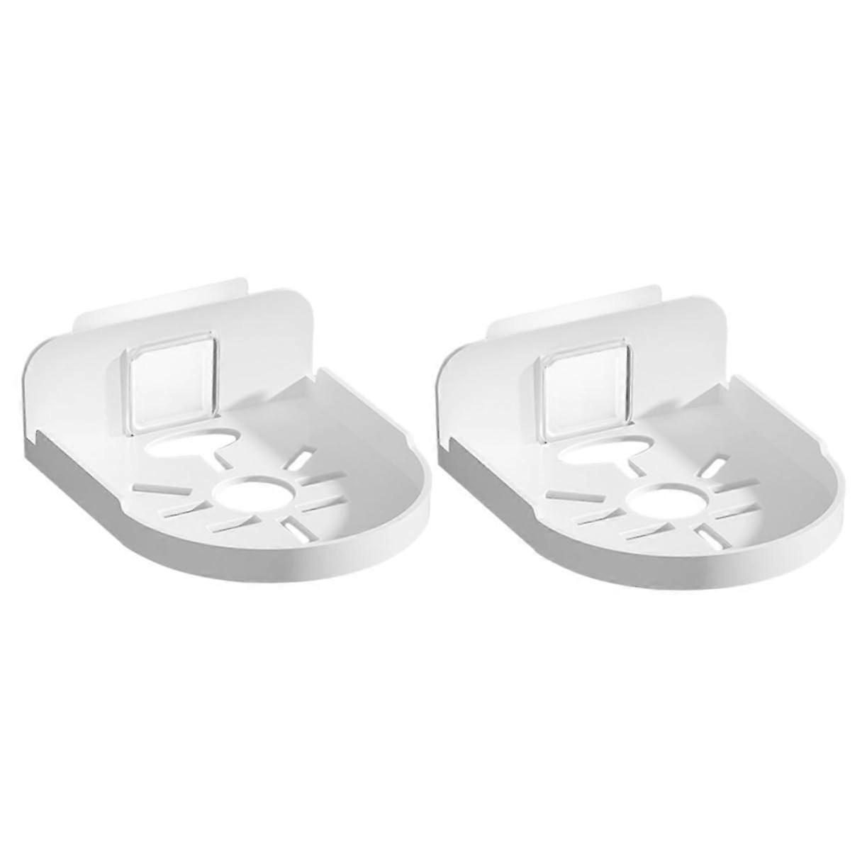 Adhesive Wall Shelf No Drill Waterproof Floating Rack for Bathroom Kitchen Camera Speakers 2pcs