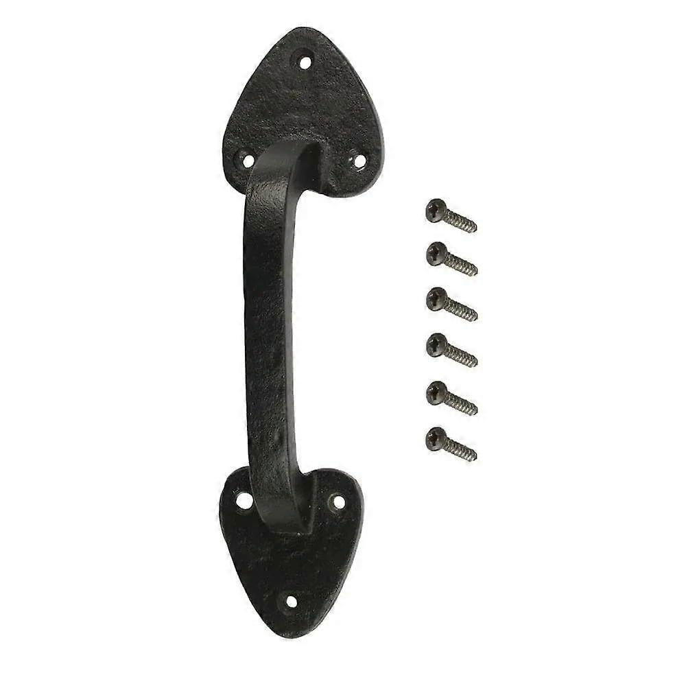 7.5 Inch Heavy Duty Gate Pull Handle Black Metal Barn Door Handle for Outdoor Use