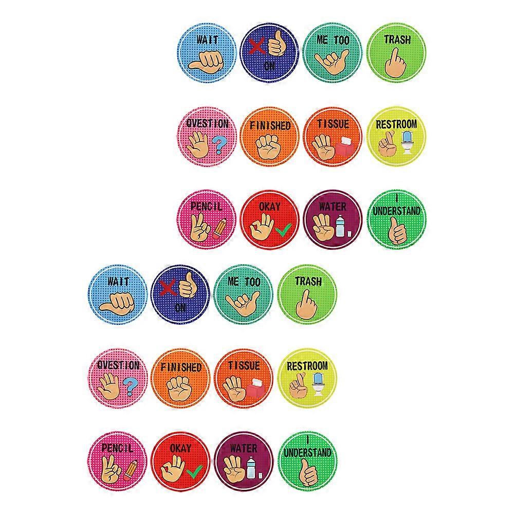 Hand Signal Posters for Classroom Students Visual Cues with 24Pcs Set