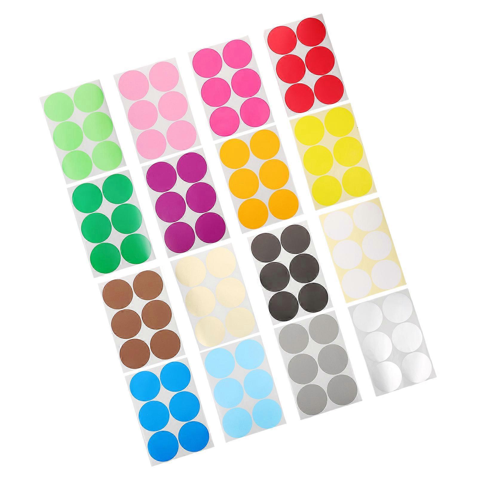 Circle Printable Sticker Labels Colored Dot Stickers for DIY 32 Sheets Multi Color