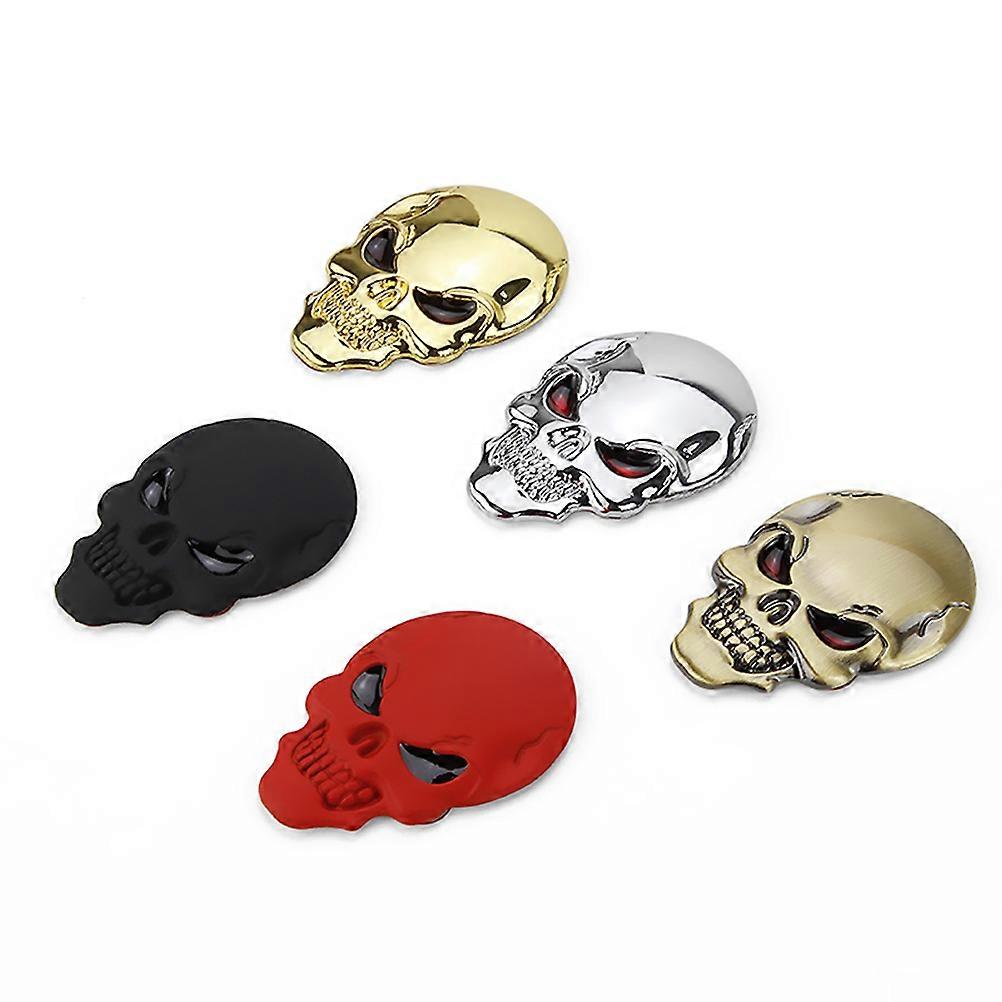 Automotive Metal Skull Decorative Paste for Car Use Silver