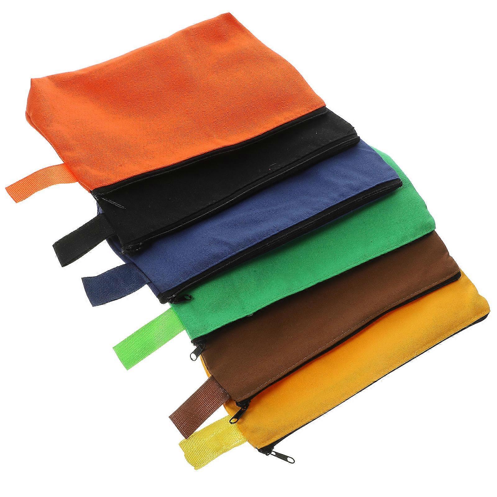 Canvas Tool Bag with Zipper for Tool Storage 6Pcs Pouch Set